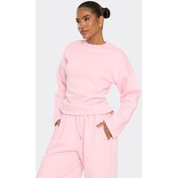 Long Sleeve Cinched Waist Sweatshirt In Pink, Women's Size UK 12