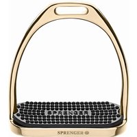 Sprenger FILLIS-Steigbügel, gold mit schwarzen Einlagen, Trittweite 12 cm – 1 Paar Sprenger FILLIS-Steigbügel, gold mit schwarzen Einlagen, Trittweite 12 cm – 1 Paar