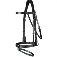 Dy’on Trense aus Flachleder mit Karabinern, Warmblut Working by Dyon – Schwarz Dy’on Trense aus Flachleder mit Karabinern, Warmblut Working by Dyon – Schwarz