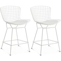 Set of Two Bertoia Counter Stools White Frame