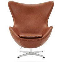 Egg Chair Vegan Leather-Distressed Tan Brown