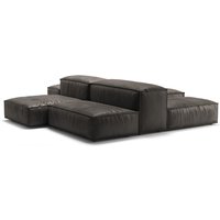 Extrasoft Low Profile Modular Block Sofa | Combination 001 - Aniline Leather-Dark Brown