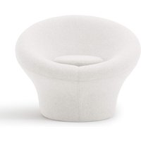 Mushroom Mid Century Modern Upholstered Fiberglass Armchair Cashmere-Snow White