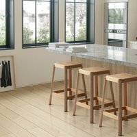 Set of Two Pierre Jeanneret Counter Stool Natural Ash