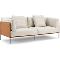 Caruso Modern Minimalist Italian Leather Sofa Performance Felt-Natural