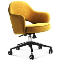 Saarinen Executive Armchair with Casters Chenille Helios-Mustard Yellow - Final Sale