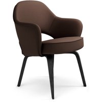 Saarinen Executive Leather Armchair - Wood Legs Top Grain-Dark Brown / Black Stain
