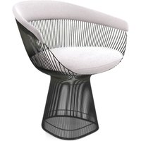 Warren Platner Armchair - Gun Metal Black Base Cashmere-Snow White