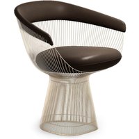 Warren Platner Armchair - Gold Base Aniline Leather-Dark Brown