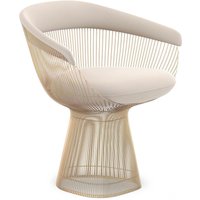 Warren Platner Armchair - Gold Base Top Grain-White