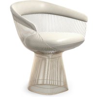 Warren Platner Armchair - Gold Base Aniline Leather-White