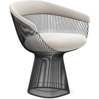 Warren Platner Armchair - Gun Metal Black Base Top Grain-White