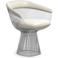 Warren Platner Armchair - Chrome Base Aniline Leather-White
