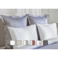 Emma 2 taies doreiller 100% Satin de Coton 65x65 Gris Foncé