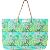 EVELYN KATE 15% Discount on Pink Roses Canvas Tote with Green Background