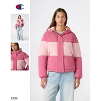 Champion Women's Colour-block Padded Hooded Jacket Soft Berry Woman FW26