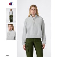 Champion Women’s Reverse Weave Crop Half-zip Sweatshirt With Brushed Interior Light Grey Woman FW26