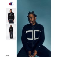 Champion Men’s Knitted Full-zip Jacket Future Memories Black Sweatshirts Man FW26