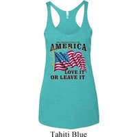 America Love It or Leave It Ladies Tri Blend Racerback Tank Top