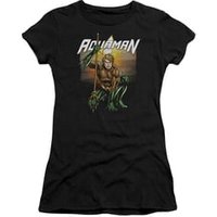 Aquaman Juniors Shirt Beach Sunset Black T-Shirt
