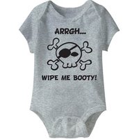 Arrgh.. Wipe Me Booty Funny Baby Romper Grey Infant Babies Creeper