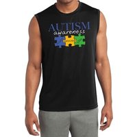 Autism Awareness Puzzle Pieces Dry Wicking Muscle Shirt