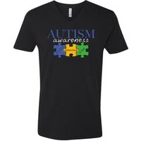 Autism Awareness Puzzle Pieces V-neck Shirt