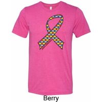 Autism Awareness Ribbon Mens Tri Blend Crewneck Shirt