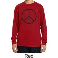 Basic Black Peace Kids Dry Wicking Long Sleeve Shirt