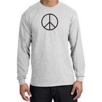 BASIC PEACE BLACK Sign Symbol Adult Long Sleeve T-shirt - Ash