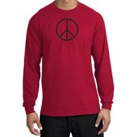 BASIC PEACE BLACK Sign Symbol Adult Long Sleeve T-shirt - Red
