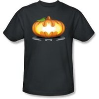 Batman Kids T-Shirt - Bat Pumpkin Logo Youth Charcoal Tee
