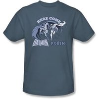 Batman Kids T-Shirt - Batman and Robin Youth Slate Blue Tee