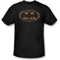 Batman Kids T-Shirt - Black & Gold Embossed Shield Youth Black Tee