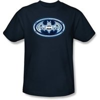 Batman Kids T-Shirt - Cyber Bat Shield Youth Navy Blue Tee