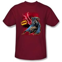 Batman Kids T-Shirt - Lightning Strikes Youth Cardinal Red Tee