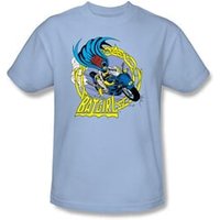 Batman Kids T-Shirt - Motorcycle Bat Girl Youth Blue Tee