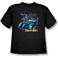 Batman Kids T-Shirt - Nice Wheels Youth Black Tee