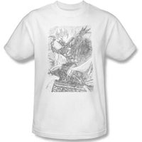 Batman Kids T-Shirt - Pencil Batarang Throw Youth White Tee