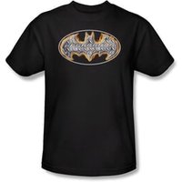 Batman Kids T-Shirt - Steel Fire Shield Youth Black Tee