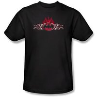 Batman Kids T-Shirt - Steel Flames Logo Youth Black Tee