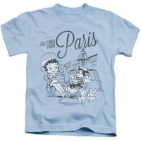Betty Boop Kids Shirt Greetings From Paris Light Blue T-Shirt