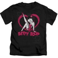 Betty Boop Kids Shirt Scrolling Hearts Black T-Shirt