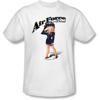 Betty Boop Kids T-shirt Air Force Boop Youth White Tee Shirt