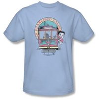 Betty Boop Kids T-shirt Betty's Trolley Youth Light Blue Tee Shirt