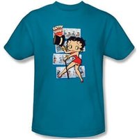 Betty Boop Kids T-shirt Comic Strip Youth Turquoise Tee Shirt