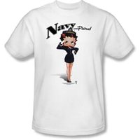 Betty Boop Kids T-shirt Navy Boop Youth White Tee Shirt