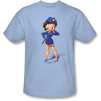 Betty Boop Kids T-shirt Officer Boop Youth Light Blue Tee Shirt
