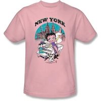 Betty Boop Kids T-shirt Singing In New York Youth Pink Tee Shirt