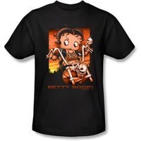 Betty Boop Kids T-shirt Sunset Rider Youth Black Tee Shirt